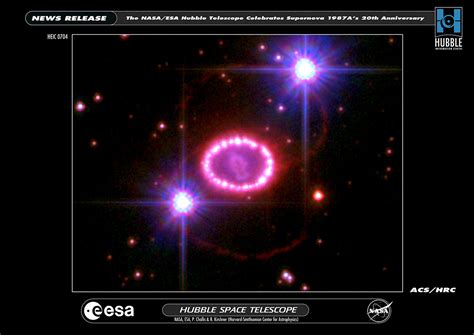 A String Of Cosmic Pearls Surrounds An Exploding Star Esa Hubble