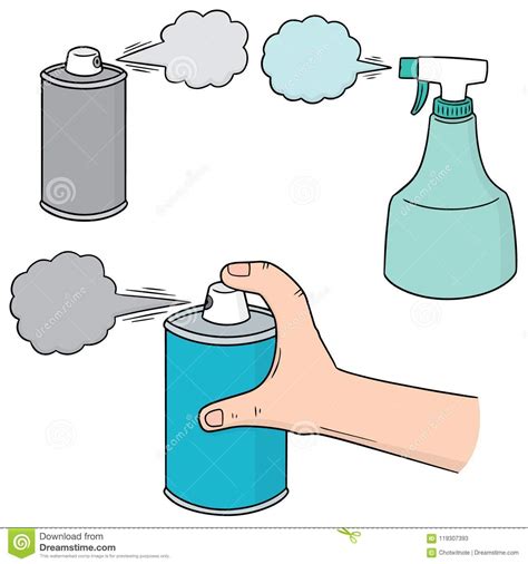 Sistema Del Vector De La Poder Y De La Botella De Espray Ilustración