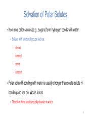 Understanding Solvation Of Polar Solutes Hydrogen Bonding And Course