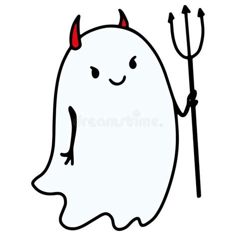 Funny Halloween Ghost Character Hand Drawn Doodle Ghost Face Emotion