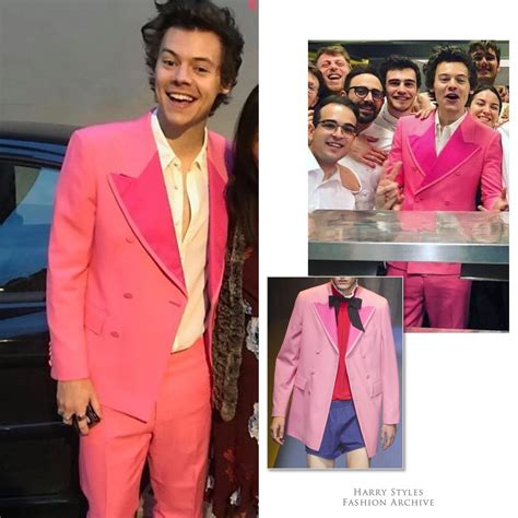 Harry Styles Fashion On Twitter 040318 Harry Wore Pink Gucci Suit Based On A Jacket From