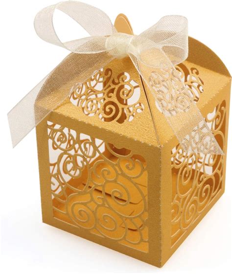 Amazon Kposiya Pack Wedding Favor Boxes Laser Cut Boxes Party