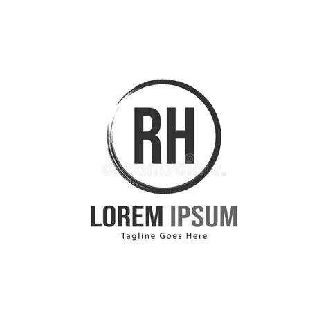 Initial RH Logo Template With Modern Frame Minimalist RH Letter Logo