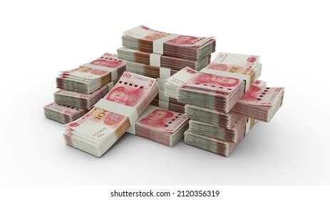 Stack Chinese Yuan Notes D Rendering Stock Illustration