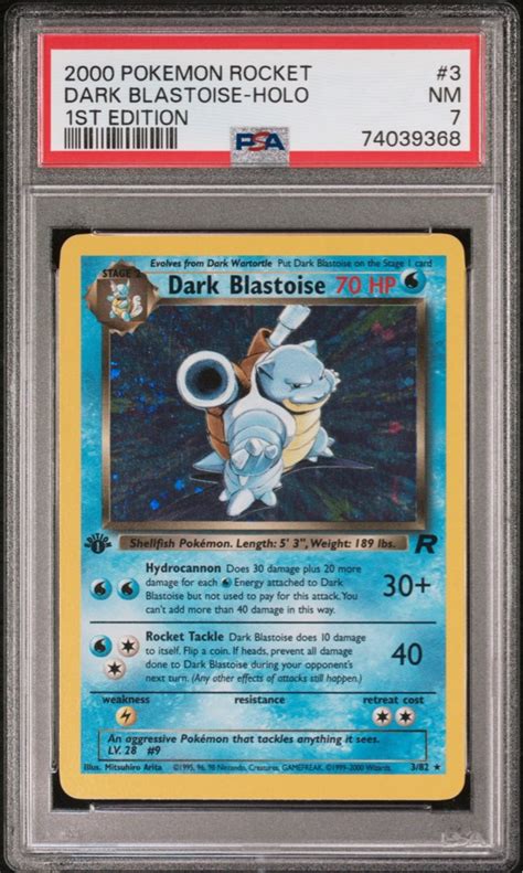 1st Edition Dark Blastoise Team Rocket Holo 2000 PSA 7 Pokemon Card