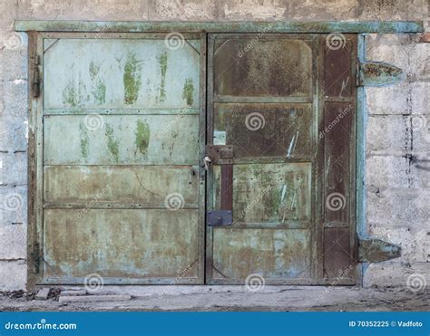 Old Metal Warehouse Door Stock Image Image Of Plate 70352225