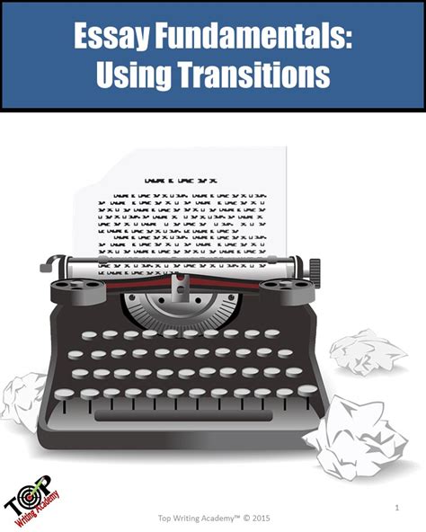 Essay Writing Using Transitions | Teaching Resources