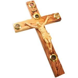 Olive Wood Mother Of Pearl Cross With Crucifix Incense 7