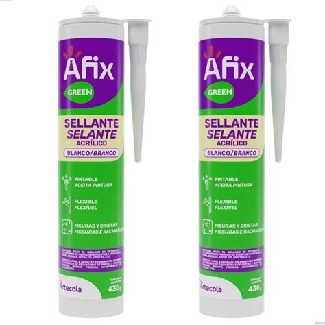 2 Selante Acrílico Branco Afix 430g Adesivo Silicone Multiflex Base