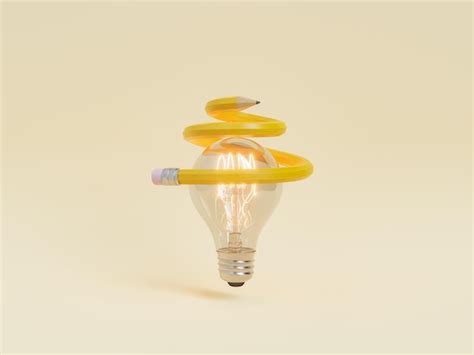 Premium Photo Pencil Wrapped Around Light Bulb