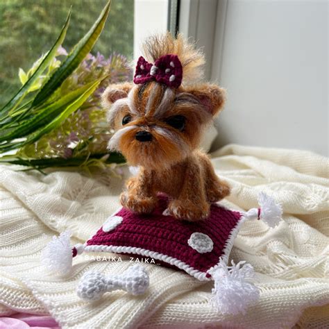 Mini Yorkshire Terrier Dog Crochet Pattern - printable PDF - Amigurumi Today Shop