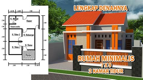 Desain Rumah Minimalis Ukuran 7 X 9 Lengkap Dengan Denahnya Youtube