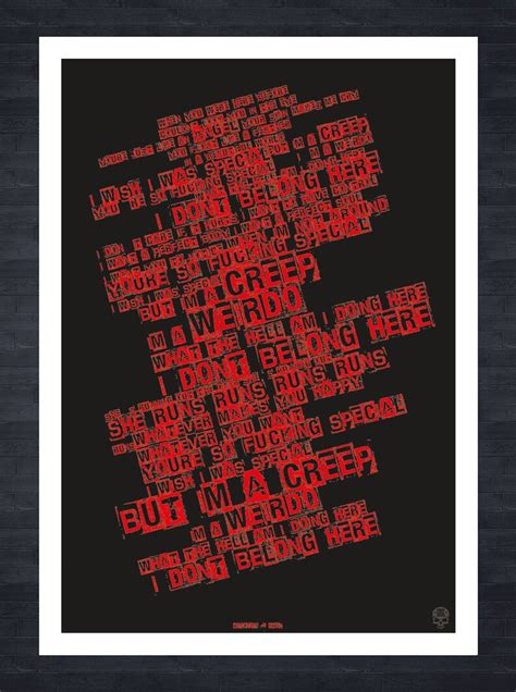 RADIOHEAD Creep Lyrics print | Etsy