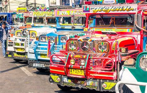 Jeepneys With Hand Painted Signage Baguio Philippines Philippines