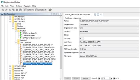 Yokogawa Ci Server Opc Ua Security Certificate Directory Location