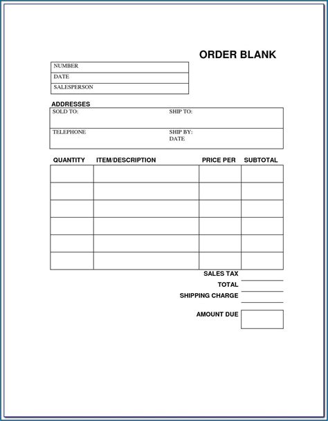 Sample Work Order Template