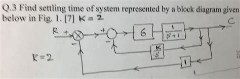 solved find settling time  system represented   block cheggcom