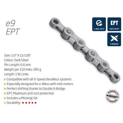 Kmc E Ept Speed E Bike Chain Links Silver Aus Stock Bike