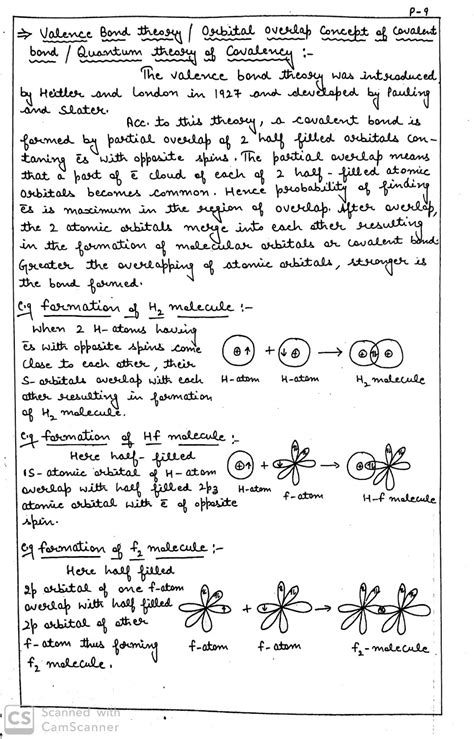 Chemical Bonding And Molecular Structure Handwritten Notes For Th