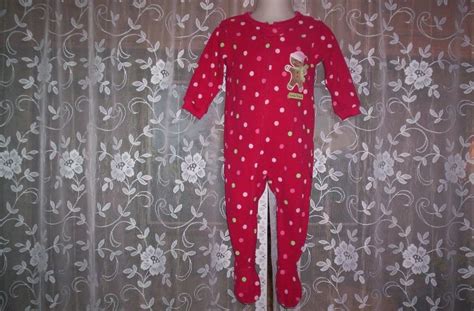 Carters Polka Dot Footed Christmas Pajamas 12month