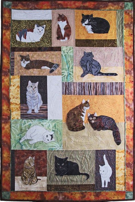 Our Cats Machine Applique Pattern By Debora Konchinsky Critter Etsy