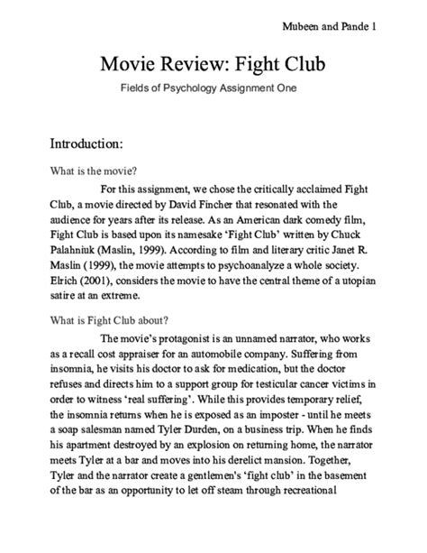 (PDF) Movie Review: Fight Club