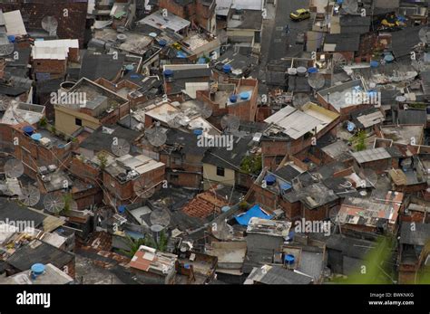 Brazil South America Rio de Janeiro Favela slums huts barracks Stock ...