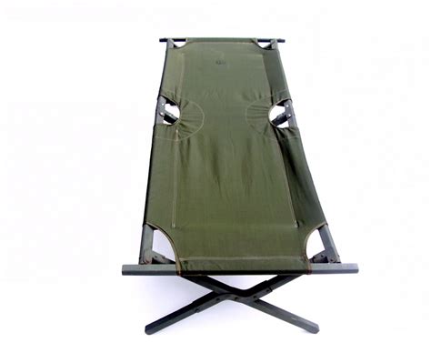 Vintage Army Cot 1960s Military Canvas Cot Folding Camp Bed Etsy