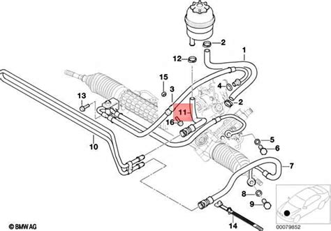 Genuine Bmw E46 Cabrio Power Steering Radiator Return Hose Oem