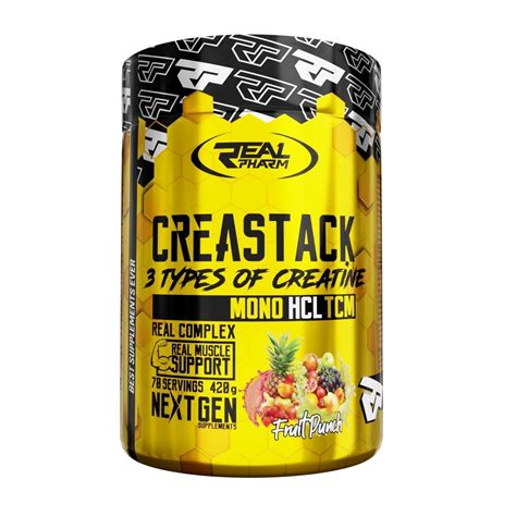 Kreatyna Real Pharm Crea Stack Stak Kreatynowy 420G Kiwi Orange