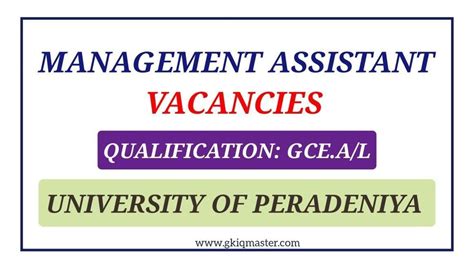 Management Assistant Vacancies