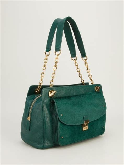 Tory Burch Green Suede Handbag Literacy Basics