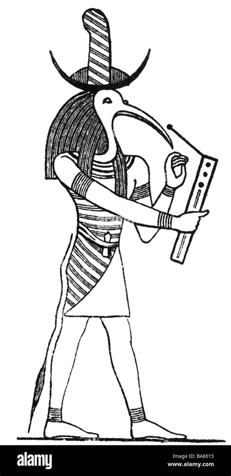 Thoth Deity Of The Egyptian Pantheon God Of Wisdom Science Drawing