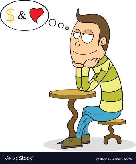 Cartoon man thinking Royalty Free Vector Image