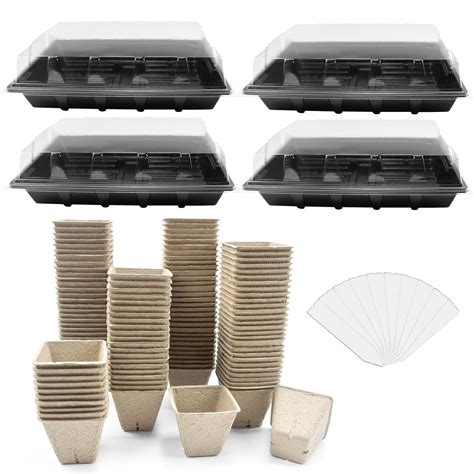JOPY 4 Pack Seed Starter Tray ITL1 Kit for Indoor Outdoor Garden