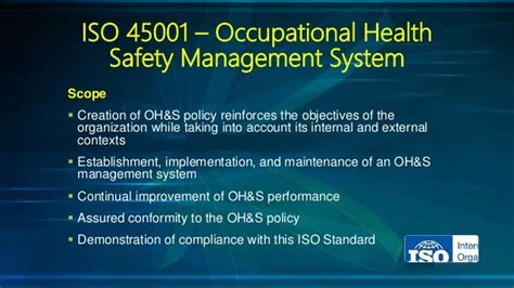 Iso Standard 45001 Occupational Health And Safety Management System