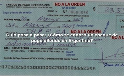 Guía paso a paso Cómo se endosa un cheque de pago diferido en