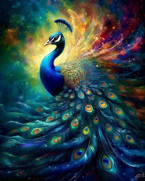 Pin by Татьяна Шаповалова on Птицы Peacock wall art Art painting