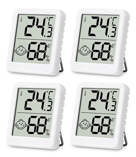 SOBEAU 4 pièces Mini Thermomètre Hygromètre Thermometre Interieur