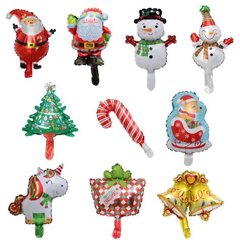 10pcs Mini Christmas Foil Balloons New Year Party Decoration Santa