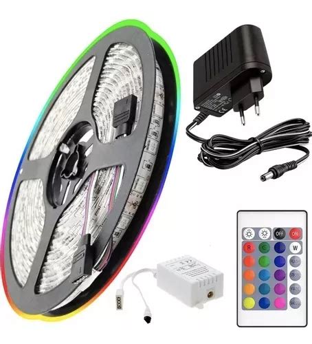 Tira Led Exterior Rgb Rollo M Fuente Controladora