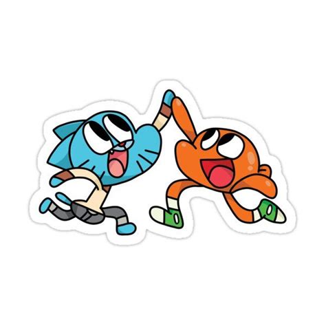 Gumball And Darwin Sticker By Metalpika In 2021 World Of Gumball The