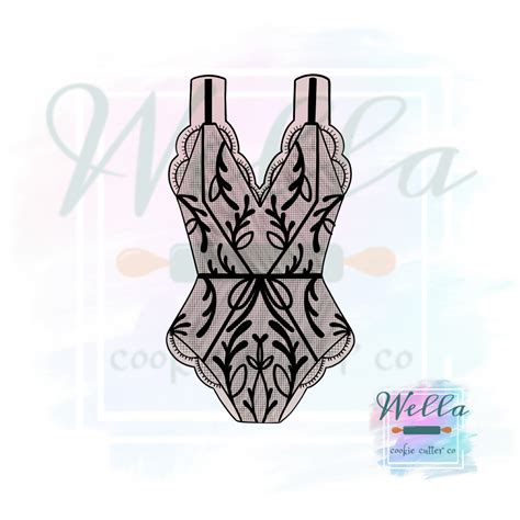 Lingerie Ruffled Swimsuit Cookie Cutter Etsy