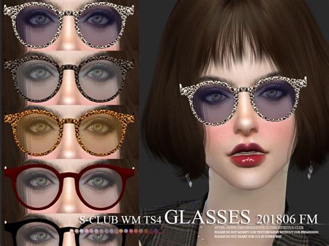 The Sims Resource S Club Ts4 Wm Glasses Fm 201806 Glasses Sims 4 Accessories