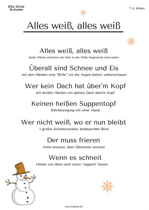 Winter Gedicht Passende Gesten Sind Beschrieben Verfasst Zum