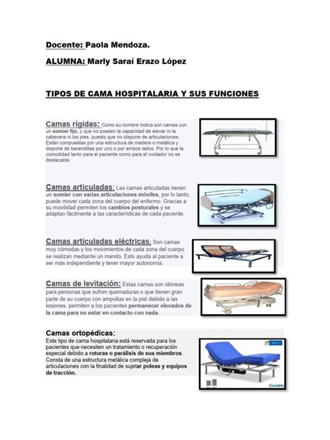 Tipos De Cama Hospitalaria Pdf