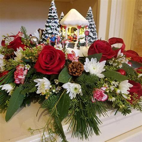 Thomas Kinkade Christmas centerpiece for 2016 | Dalton Flowers | Flower Mound Florist | Custom ...