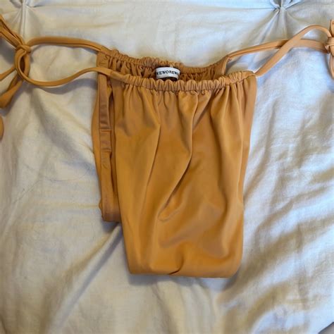 We Wore What Ruched Gold Bikini Set Gem