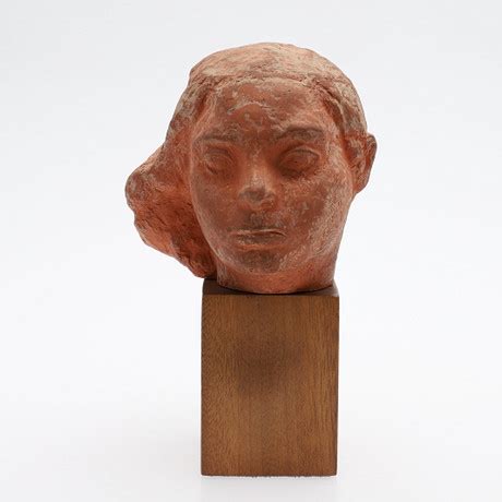 CLARENCE BLUM KVINNOHUVUD TERRACOTTA Konst Skulptur Auctionet