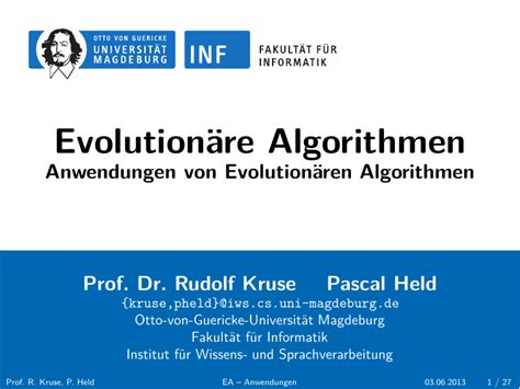 Evolution Re Algorithmen Otto Von Guericke